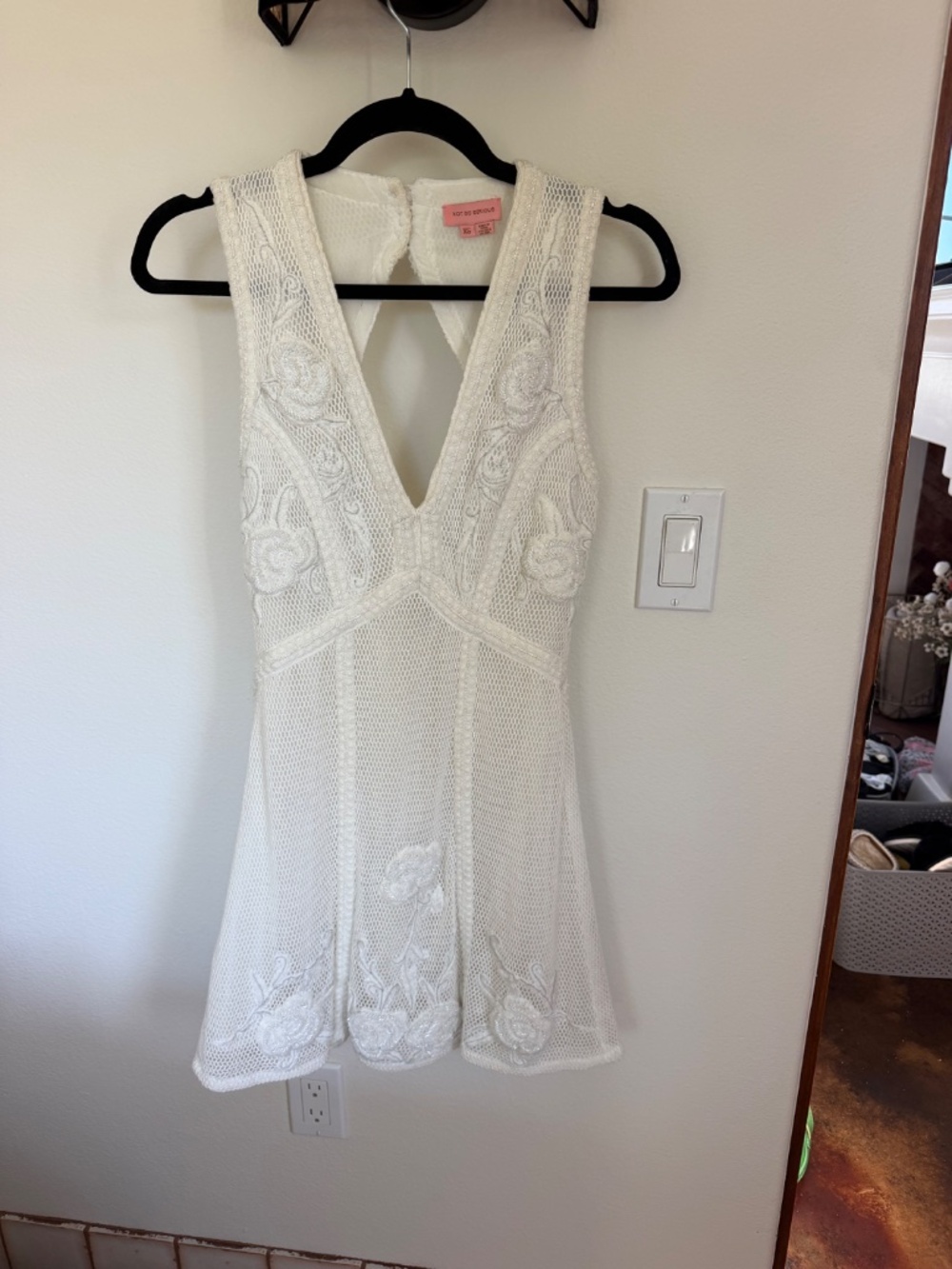 Anthropologie X Not So Serious Pallavi Mohan Lace Sequin Embellished Mini Dress - Picture 4 of 9